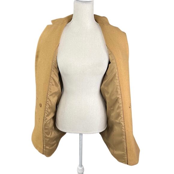 Banana Republic camel double breasted wool coat classic preppy academia neutral - Picture 9 of 12